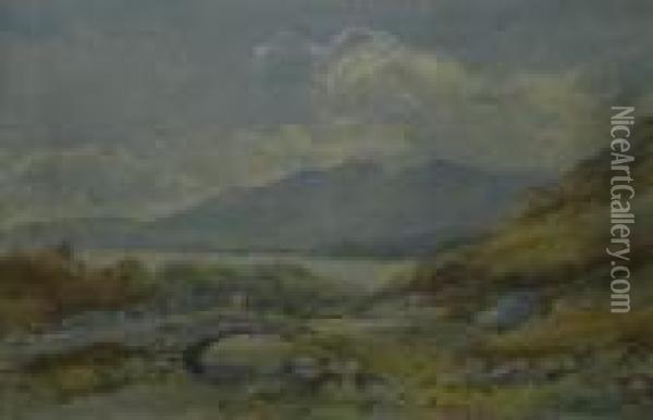 Ashness Bridge A Lakeland Landscape Oil Painting - Edward Tucker