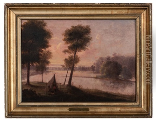 Wabash River, Vicinity Of General Tipton's Residence Near Logansport, Indiana Oil Painting - George Winter