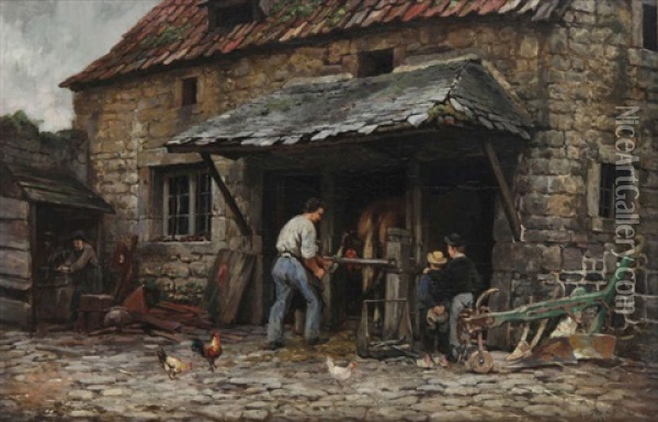 Le Marechal-ferrant Oil Painting - Andre Plumot
