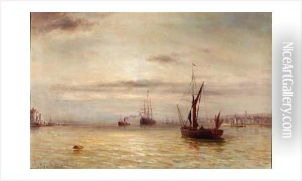 Retour De Voiliers A La Tombee Du Jour Oil Painting - Gustave de Breanski