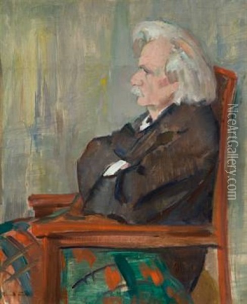 Portrett Av Edvard Grieg Oil Painting - Henrik Louis Lund