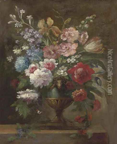 Flowers Oil Painting - English School