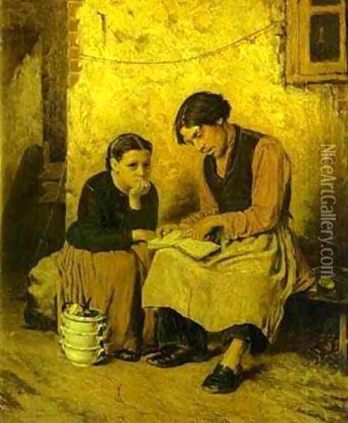 Self Educating Caretaker 1868 Oil Painting - Vasily Perov