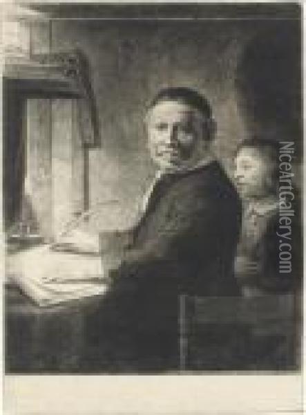 Lieven Willemsz. Van Coppenol, Writing-master: Small Plate Oil Painting - Rembrandt Van Rijn