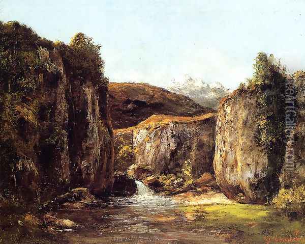 Landscape: The Source among the Rocks of the Doubs Oil Painting - Gustave Courbet