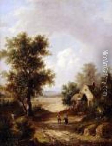 Woodcutters Cottage Oil Painting - Joseph Thors