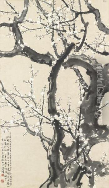 White Plum Blossoms Oil Painting - Xu Beihong