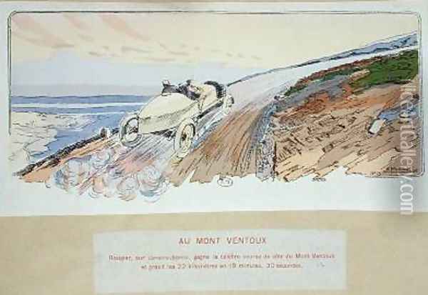 Henri Rougier in his Lorraine-Dietrich competing in the Mount Ventoux rally in 1904 1910 Oil Painting - Ernest Montaut