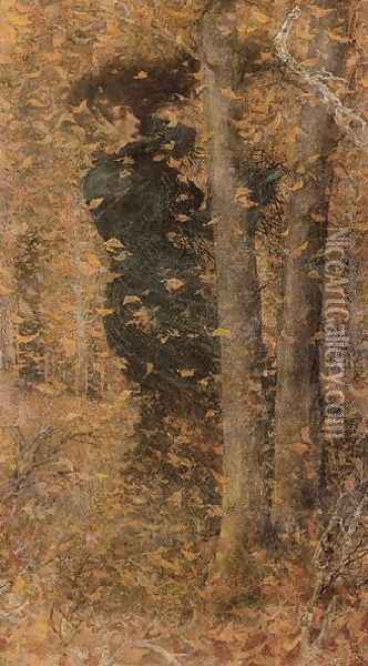 Autumn Oil Painting - Lucien Levy-Dhurmer