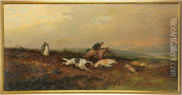 Hunting Scene Oil Painting - Rudolf Fedorovich Frentz