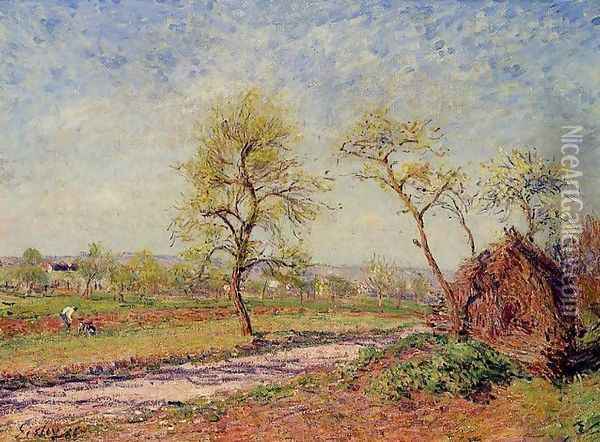 Road from Veneux to Moret on a Spring Day Oil Painting - Alfred Sisley