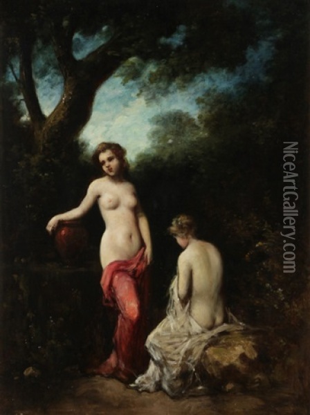 The Bather Oil Painting - Leon Richet