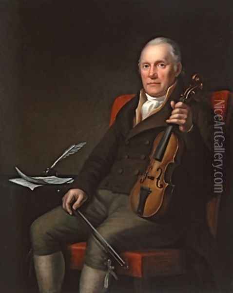 William Marshall 1748-1833 Scottish fiddler and composer 1817 Oil Painting - John Moir
