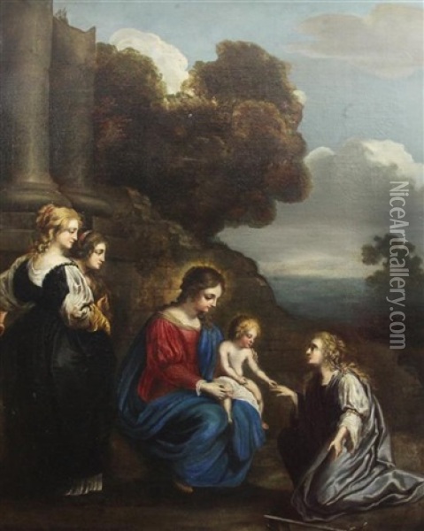 The Mystic Marriage Of St Catherine Oil Painting - Gerard de Lairesse