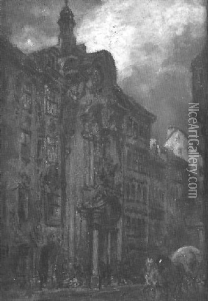 Blick Auf Die Johanniskirche In Sendlingen Oil Painting - Gustav Eggena