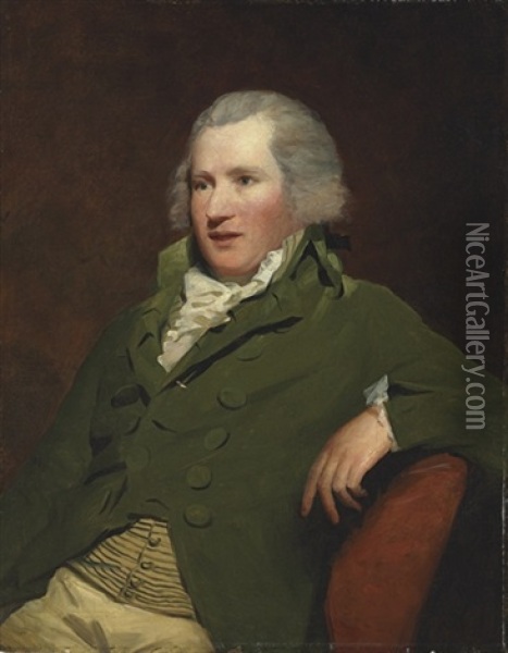 Portrait Of John Anderson Of Inchyra, Seated Half-length, In A Green Coat Oil Painting - Sir Henry Raeburn
