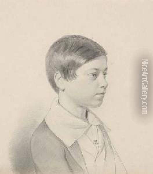 Portrait Of A Boy Oil Painting - August Friedrich Schlegel