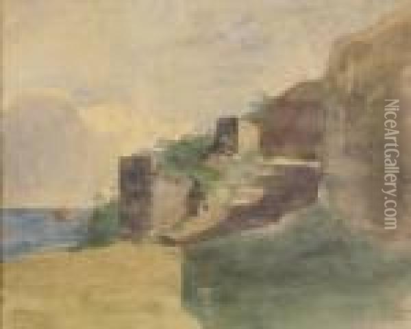 Study, Fort Over Sea Oil Painting - Nathaniel Hone