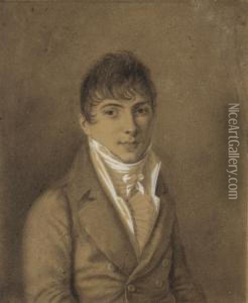 Portrait D'un Jeune Homme En Buste Oil Painting - Julien Leopold Boilly