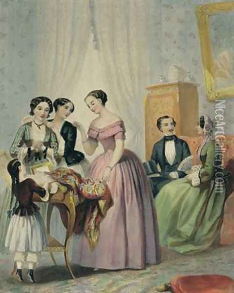 The Wedding Presents Oil Painting - Lafon, Henri