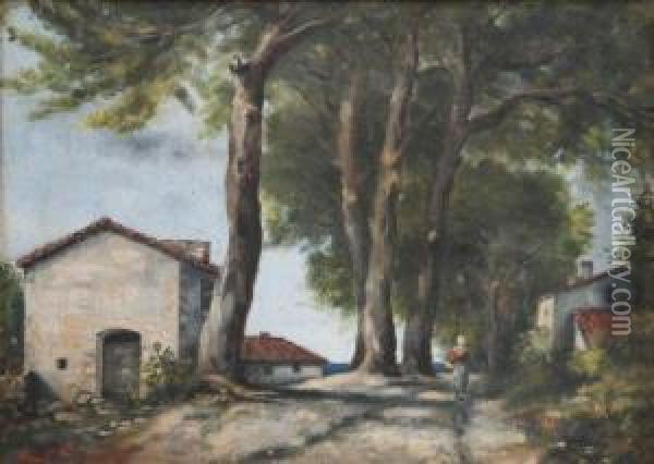Chemin De La Sardine. (var). Oil Painting - Fernand Salkin