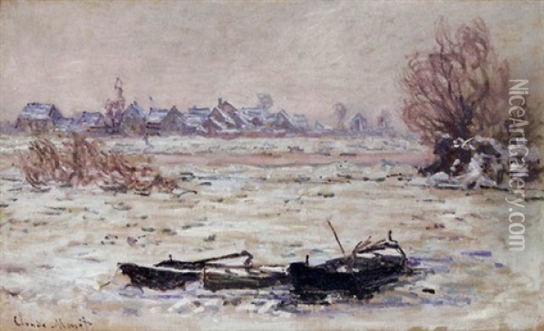 Les Glacons A Lavacourt Oil Painting - Claude Monet