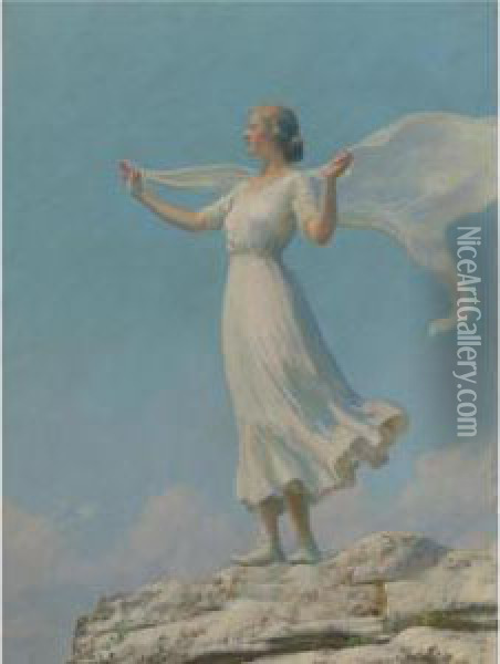 80,000-120,000 Usd Oil Painting - Charles Curran