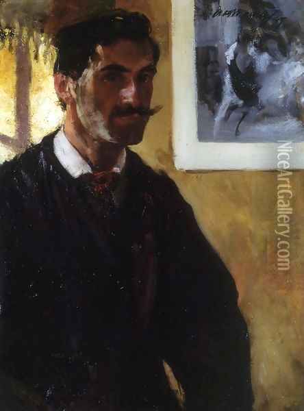 Self Portrait 1896 1897 Oil Painting - Alfred Henry Maurer