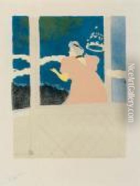 Aux Ambassadeurs-chanteuse Au Cafa-concert Oil Painting - Henri De Toulouse-Lautrec