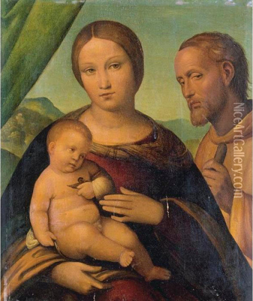 The Holy Family Oil Painting - Nicola Pisano