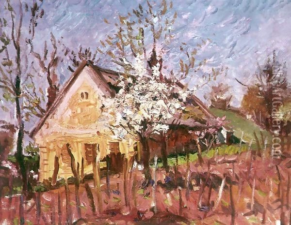 Winery House in Spring 1971 Oil Painting - Imre Amos