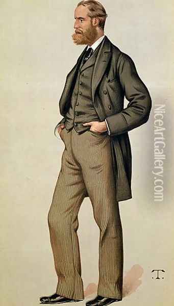 Portrait of Charles Stewart Parnell (1846-91) illustration from Vanity Fair, pub. Sept. 11, 1880 Oil Painting - Leslie Mathew Ward