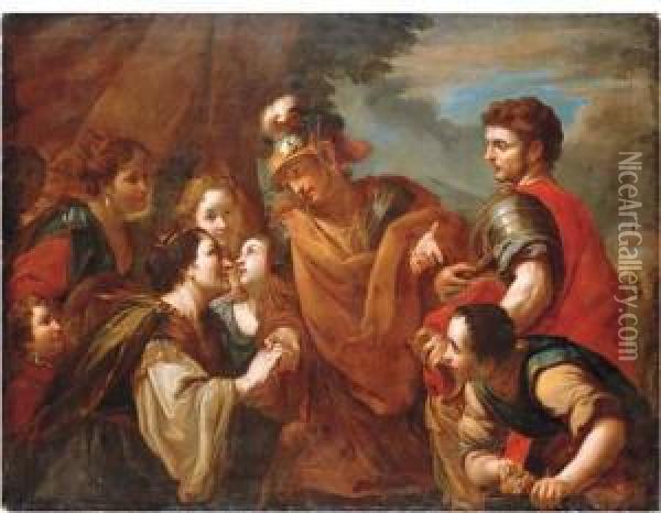 The Family Of Darius Before Alexander The Great Oil Painting - Antonio Molinari