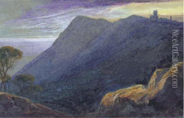 Turbia, Near Monaco Oil Painting - Edward Lear