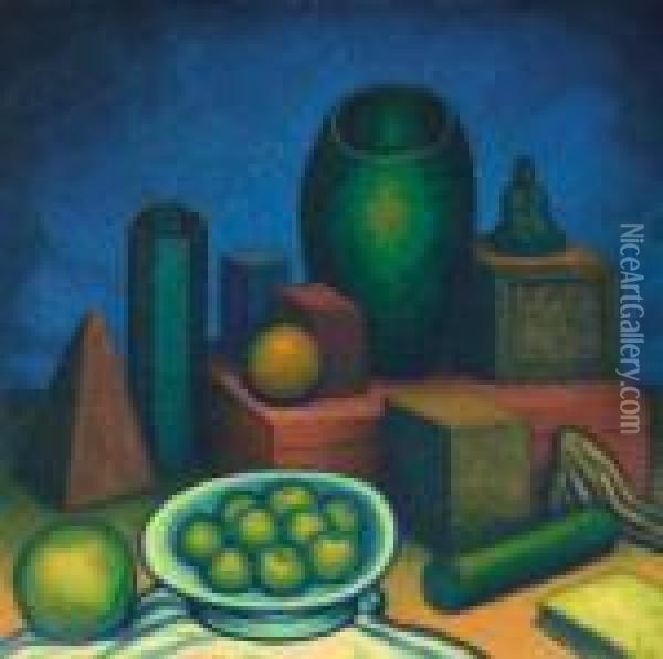 Still Life With Lemons Oil Painting - Edward Middleton Manigault