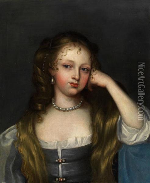 Portrait Der Koniglichen Matresse Von Konig Charles Ii, Nell Gwyl Oil Painting - Mary Beale