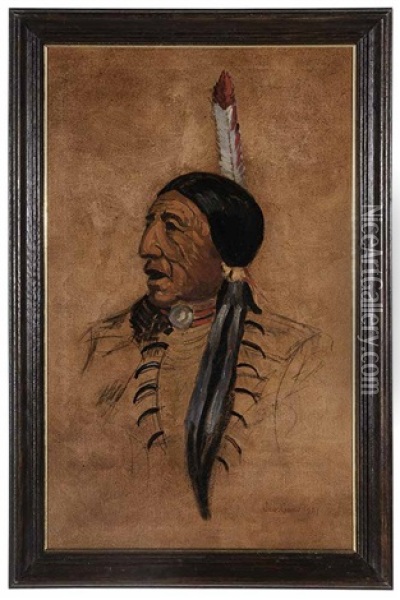Portrait Of Joe Crow Oil Painting - Ernest Clifford Peixotto