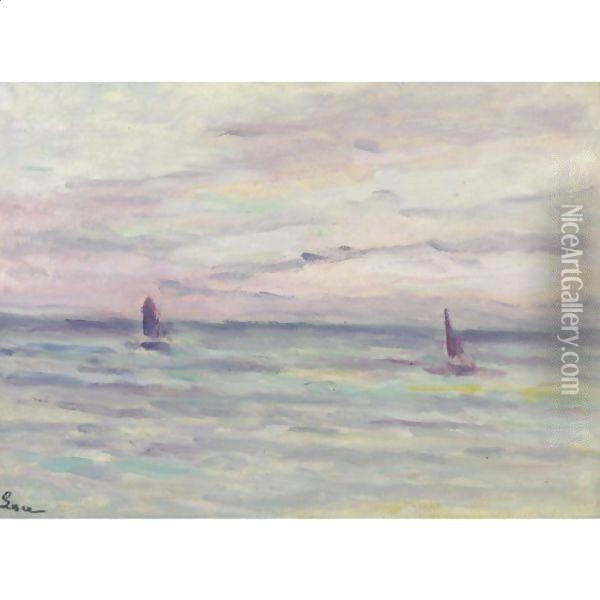 Marine A Honfleur Oil Painting - Maximilien Luce