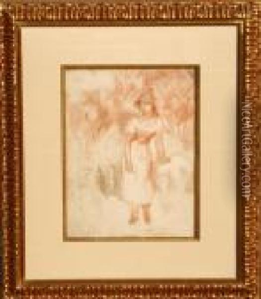 Plate Xi, La Moissonneuse From The Portfolio Aquarelles Etsanguines, No. 346 Oil Painting - Pierre Auguste Renoir