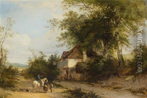 Traveler On Horseback Oil Painting - Henry John Boddington