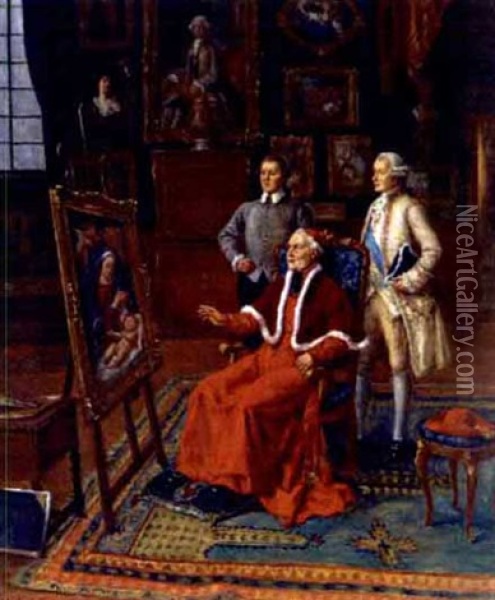 The Cardinal's Opinion Oil Painting - Gaston Bonfils