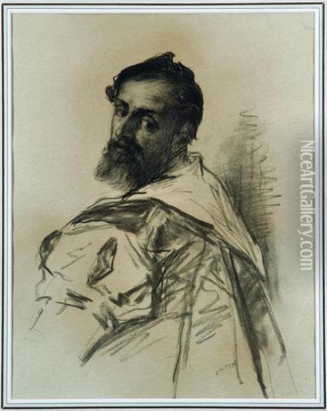 Bearded Man In Antique Costume Oil Painting - Sir William Newenham Montague Orpen