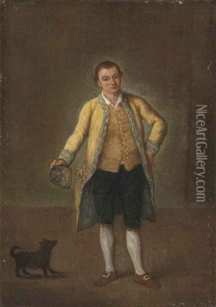 Portrait Of A Gentleman With A Dog Oil Painting - Pietro Longhi