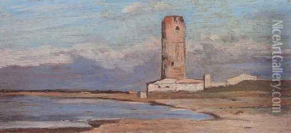 La torre rossa Oil Painting - Giovanni Fattori