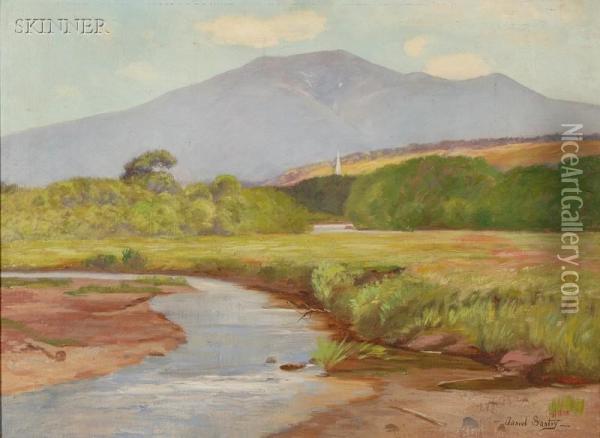 River View With Distant Hills Oil Painting - Daniel Francois Santry