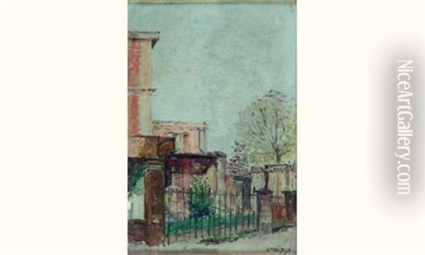 Jardin Parisien Oil Painting - Enrique Atalaya