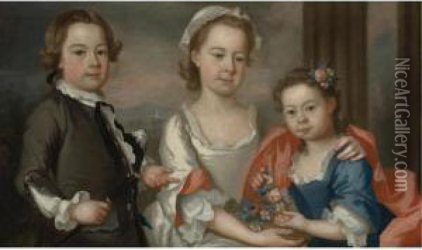 Portrait Of The Ballard Children Oil Painting - Bartholomew Dandridge