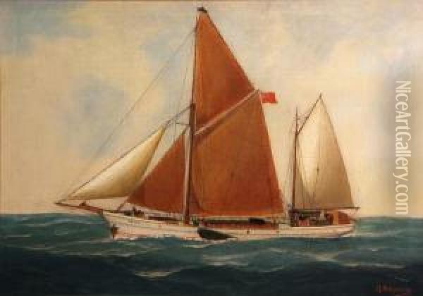 The Hetty At Sea Oil Painting - John Henry Mohrmann