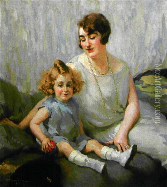 Tendresse Maternelle Oil Painting - Charles Garabed Atamian