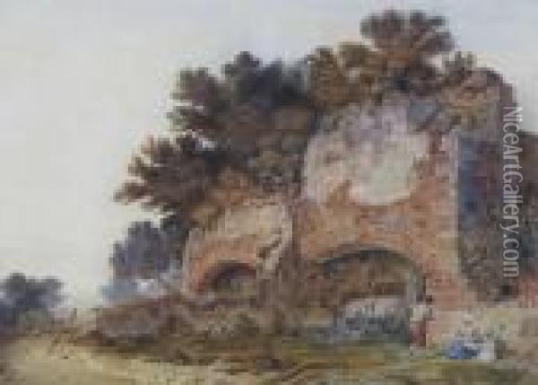 Ruins At Hangham, Near Handcross, Sussex Oil Painting - Tobias Young